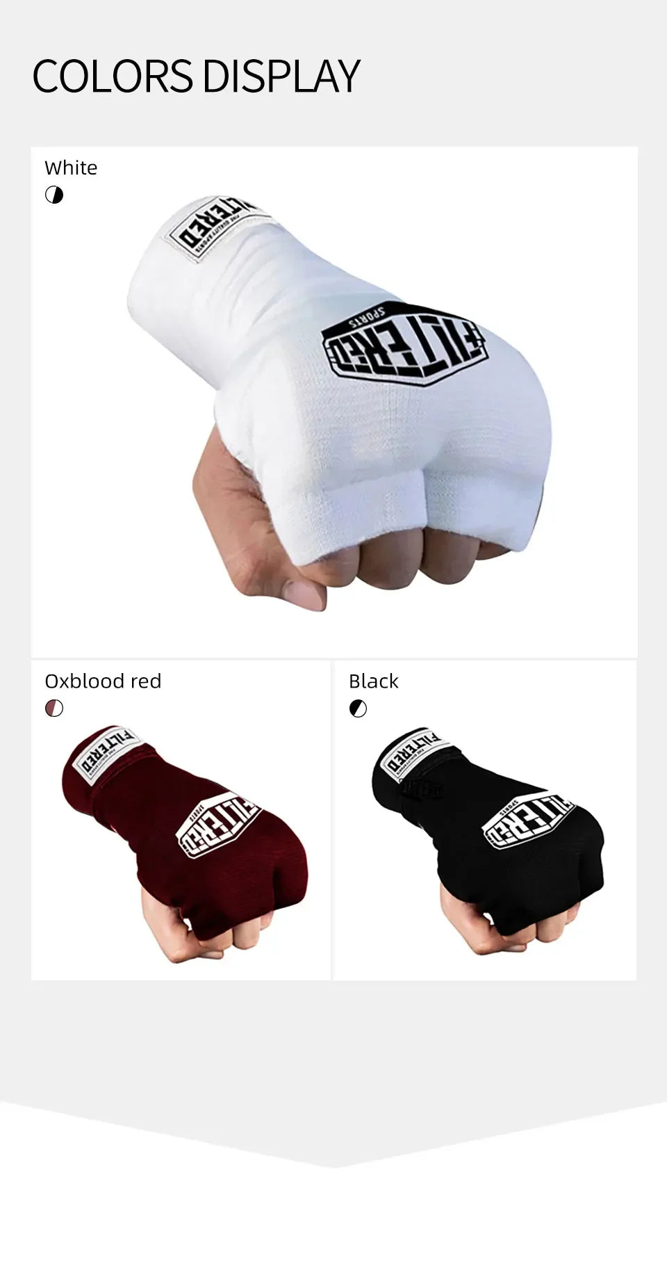 FILTERED Sports High-Quality Breathable Boxing Gel Integrated Shield for Quick  Convenient Hand Wrapping Boxing Gel GSW01