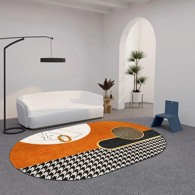 Creative Oval Carpet Living Room Decoration Carpets High Quality Rugs for Bedroom Home Decor Mat Lounge Rug Non-slip Porch Mats