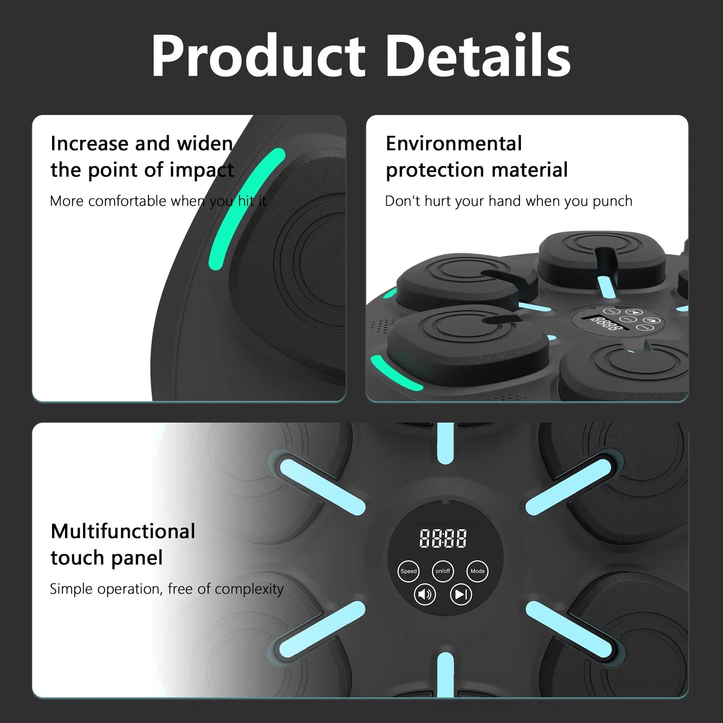 Wall Mounted Music Boxing Machine,Smart Bluetooth Boxing Machine with Boxing Gloves Workout Punching Equipment for Adults Kids