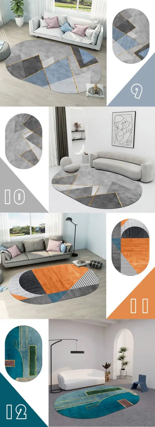 Creative Oval Carpet Living Room Decoration Carpets High Quality Rugs for Bedroom Home Decor Mat Lounge Rug Non-slip Porch Mats