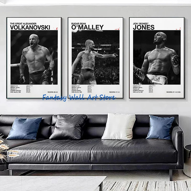 World Famous Boxing Players The Best Boxing Athlete Minimalist Black and White Poster Canvas Painting Wall Pictures Home Decor