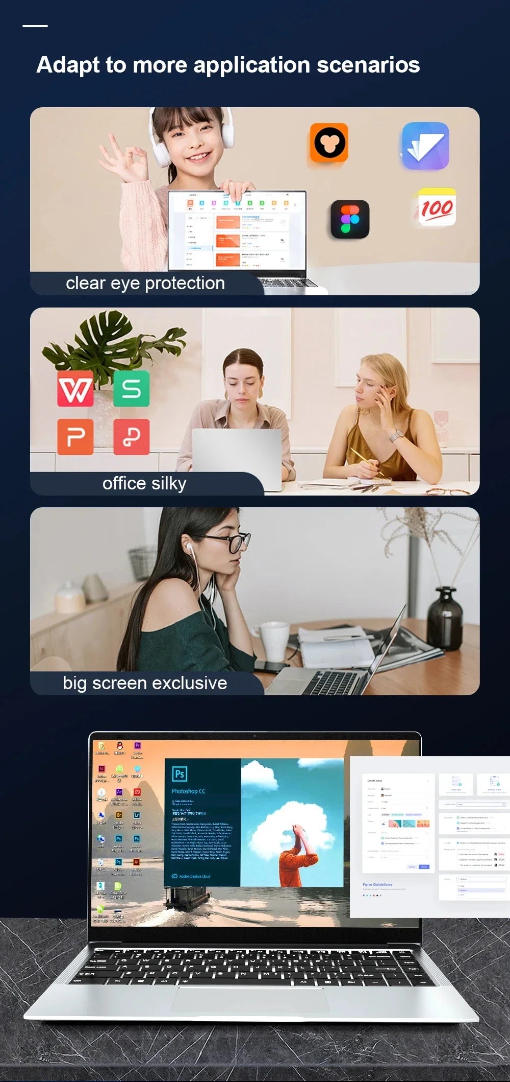 Professional Notebook Windows 11 intel Atom A3950 Laptop Computer 12GB DDR4 1TB 2TB SSD 1920*1080P 14.1" Notebook PC Computer