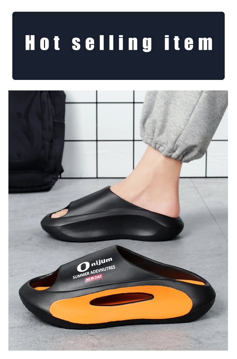 Fashion Men Slippers Outdoor Indoor Sandals Beach Soft Sole Comfortable Slides Men's Casual Shoes Women Couple Home Slippers