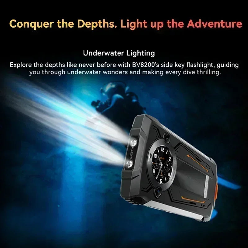 【World premiere】Blackview BV8200 Rugged Phone 6.5" 2.4K 120Hz Display Helio G100 NFC 12GB 256GB Android 14 45W Charger CellPhone