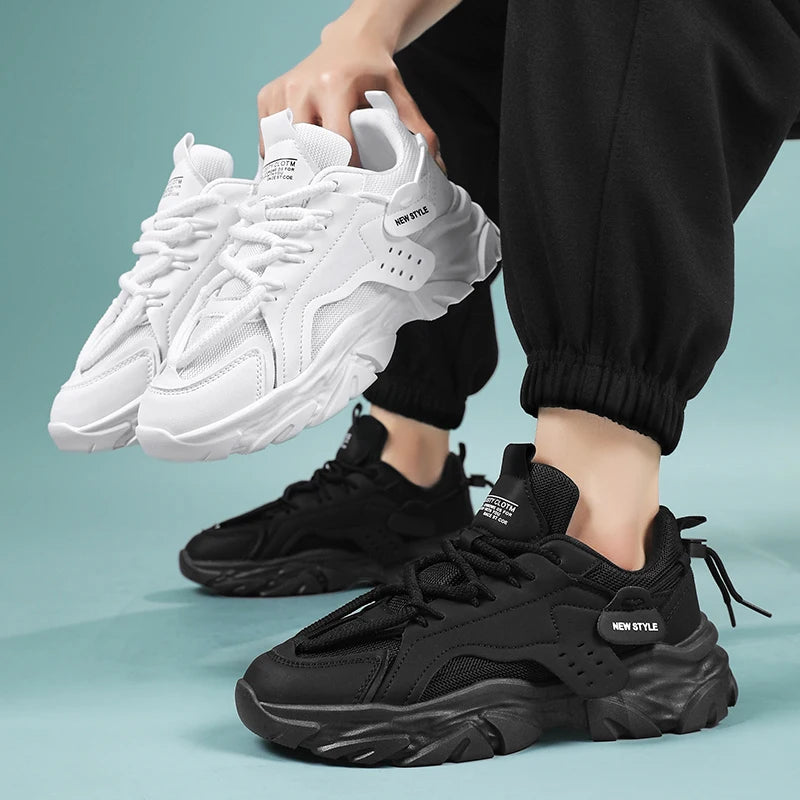 Men Casual Sneakers Summer Breathable Sport Shoes Outdoor Mesh Running Shoes student Thick bottom Athletic Jogging Walking Shoes