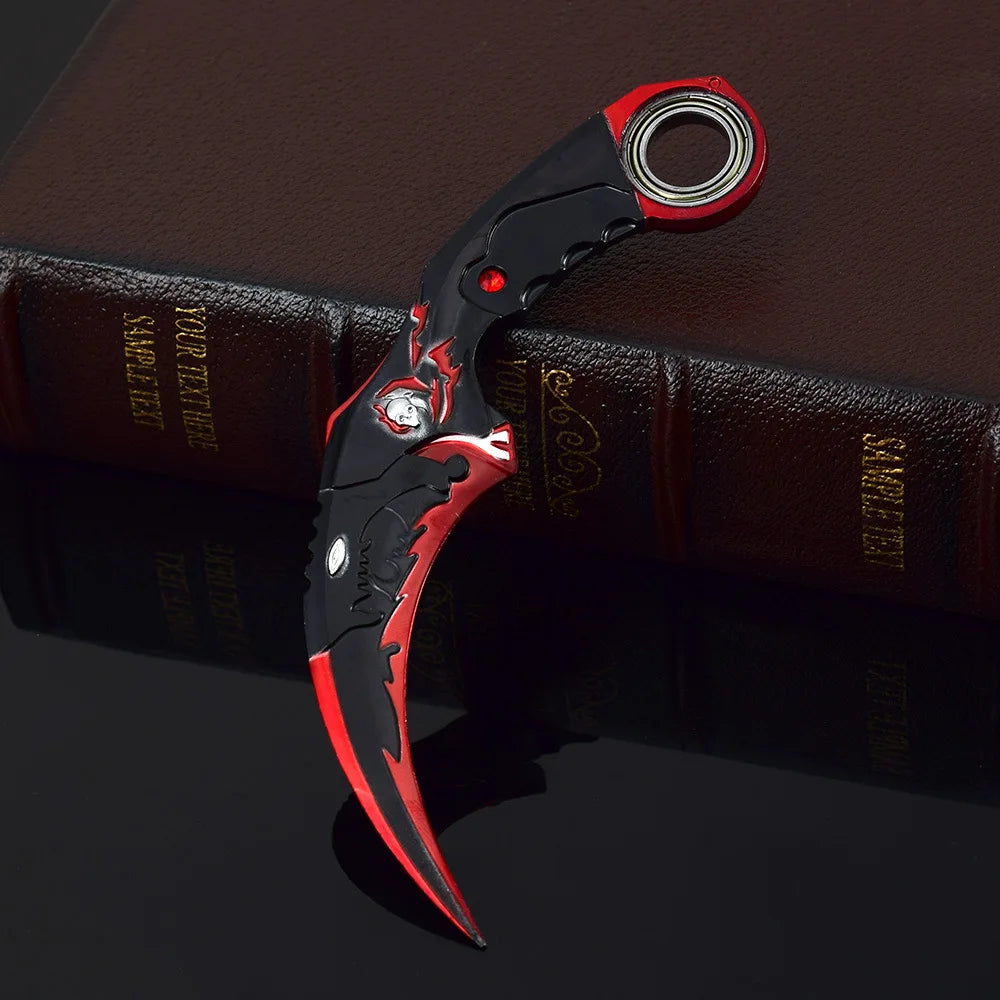 18cm/7.08 Game Figure Blue Dragon Golden Dragon Claw Knife,karambit,Metal Crafts Ornaments Decorate Gifts,Action Figure