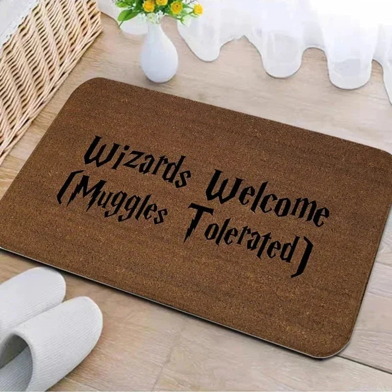 Welcome Door Mat Bathroom Area Non-Slip Absorbent Carpet Wizard Muggle Hallway Decor Carpet Home Decor Entrance Door Mat