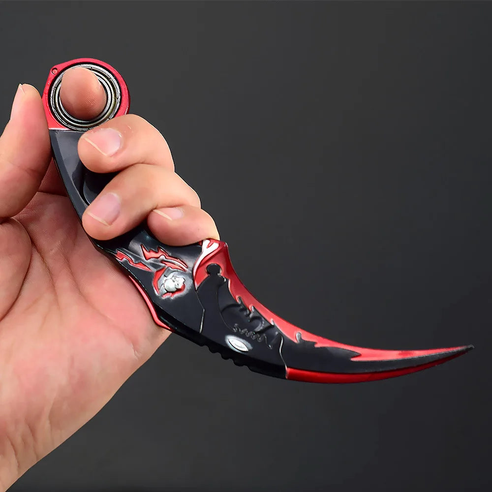 18cm/7.08 Game Figure Blue Dragon Golden Dragon Claw Knife,karambit,Metal Crafts Ornaments Decorate Gifts,Action Figure