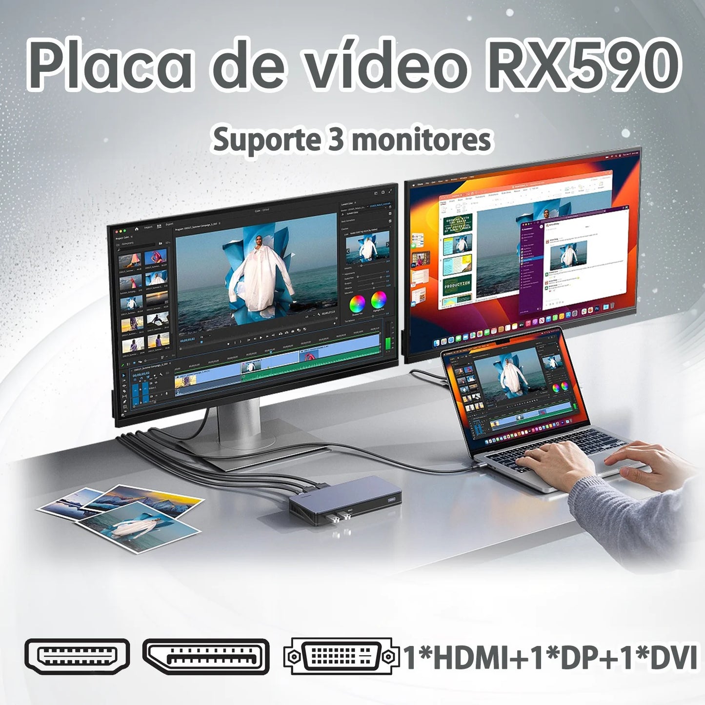 MAXSUN NEW AMD RX 590 GME 8GB Placa De Video Gaming Graphics Card GDDR5 256Bit PCI Express 3.0 ×16 8Pin Radeon GPU rx590 Series