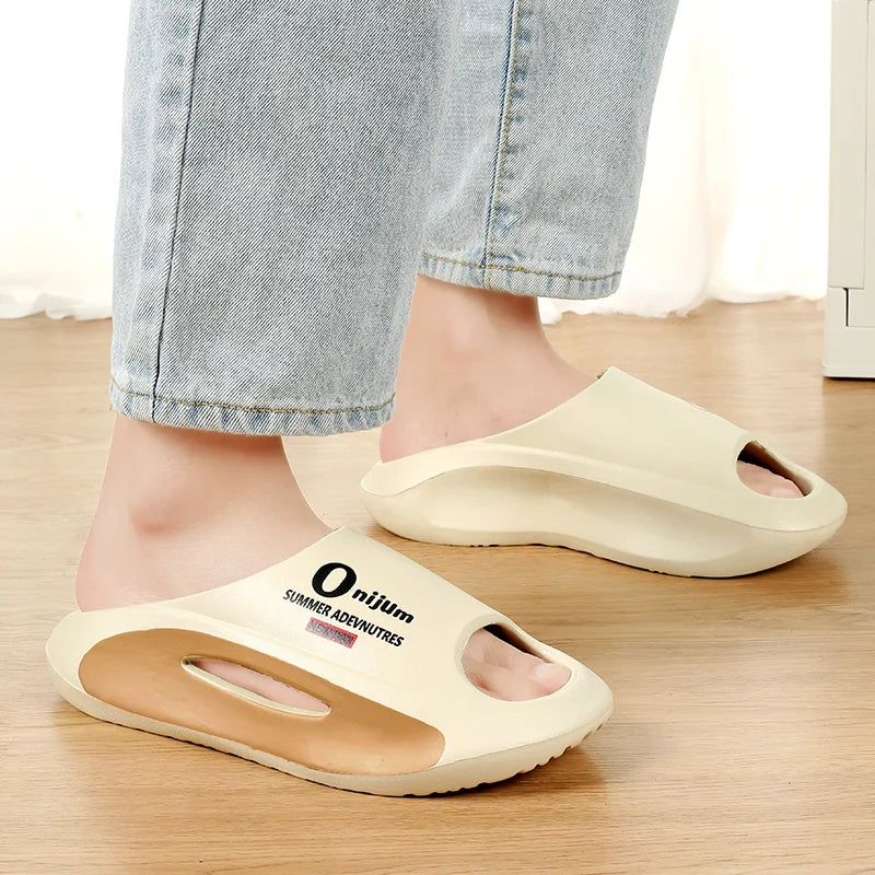 Fashion Men Slippers Outdoor Indoor Sandals Beach Soft Sole Comfortable Slides Men's Casual Shoes Women Couple Home Slippers