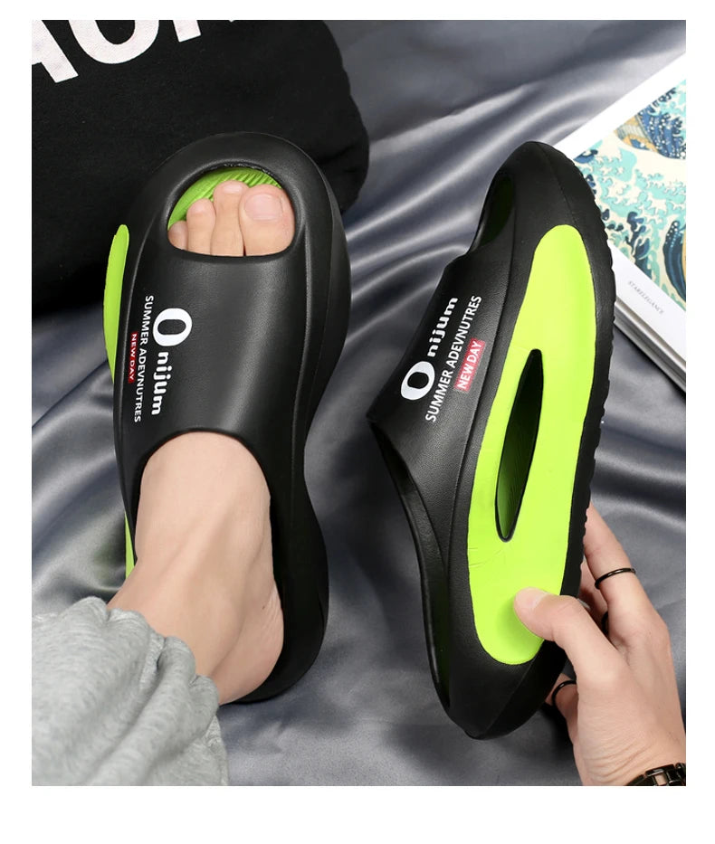 Fashion Men Slippers Outdoor Indoor Sandals Beach Soft Sole Comfortable Slides Men's Casual Shoes Women Couple Home Slippers