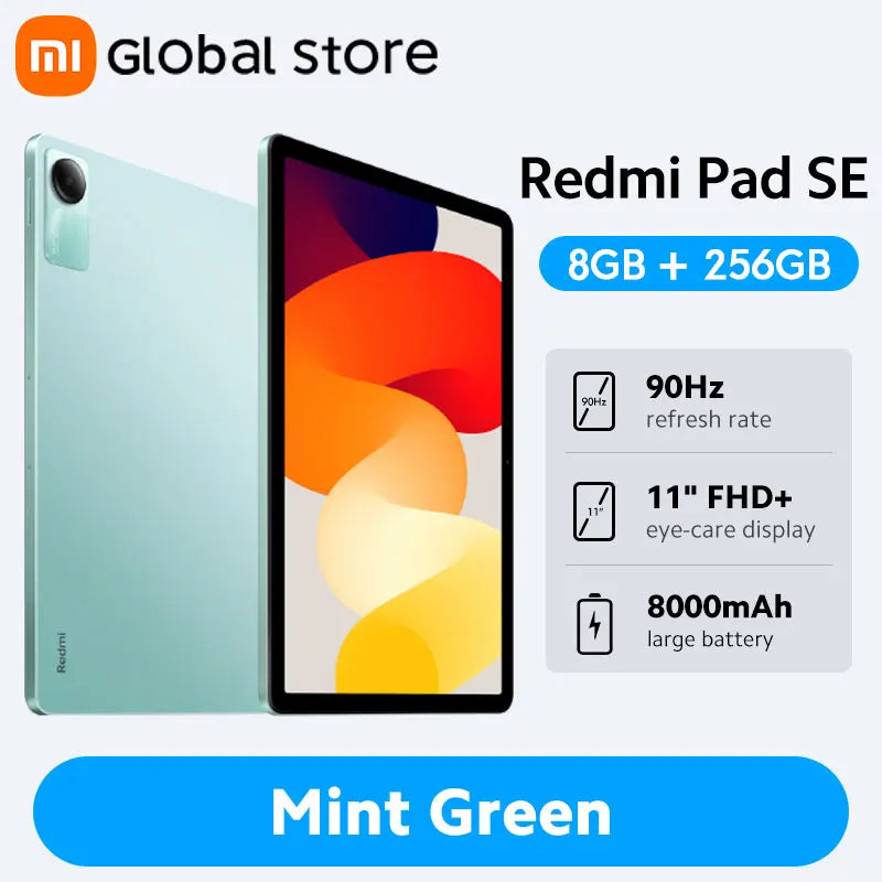 Global Version Xiaomi Redmi Pad SE Snapdragon 680 8GB RAM 256GB ROM Mi Tablet Quad speakers Dolby Atmos 90Hz 11" Display 8000mAh