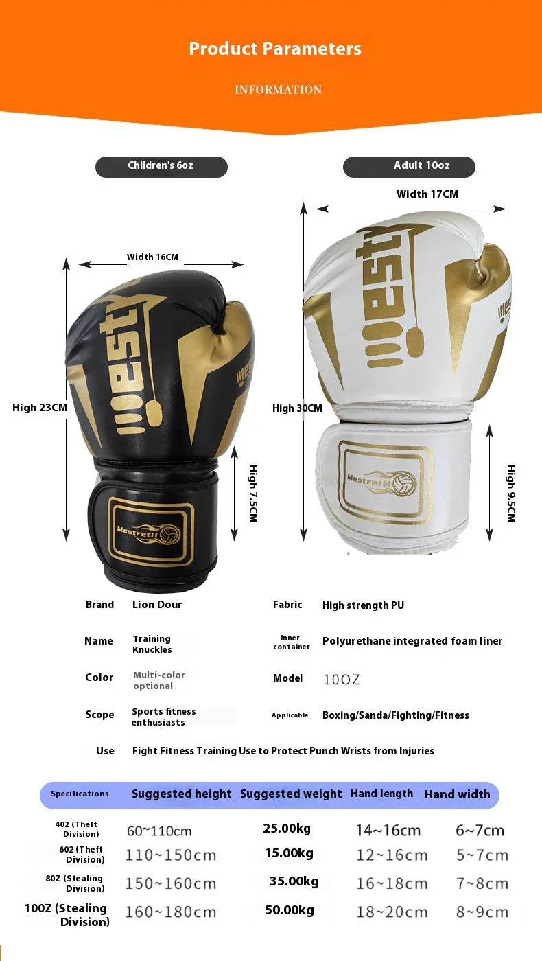 Boxing Gloves Breathable Kickboxing Gloves Comfortable Professional Boxing Gloves Punching Training Gloves for Children Adults