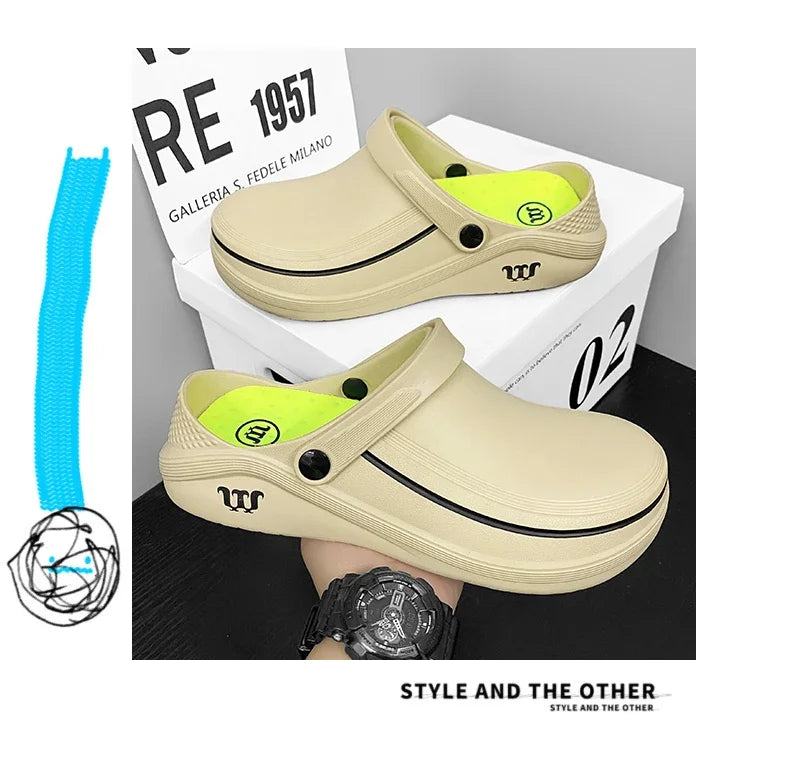 A Pair of Men's Casual Shoes, Waterproof and Oil-Proof, Low-Top Non-Slip Chef Shoes, Wear-Resistant and Non-Slip Men's Shoes