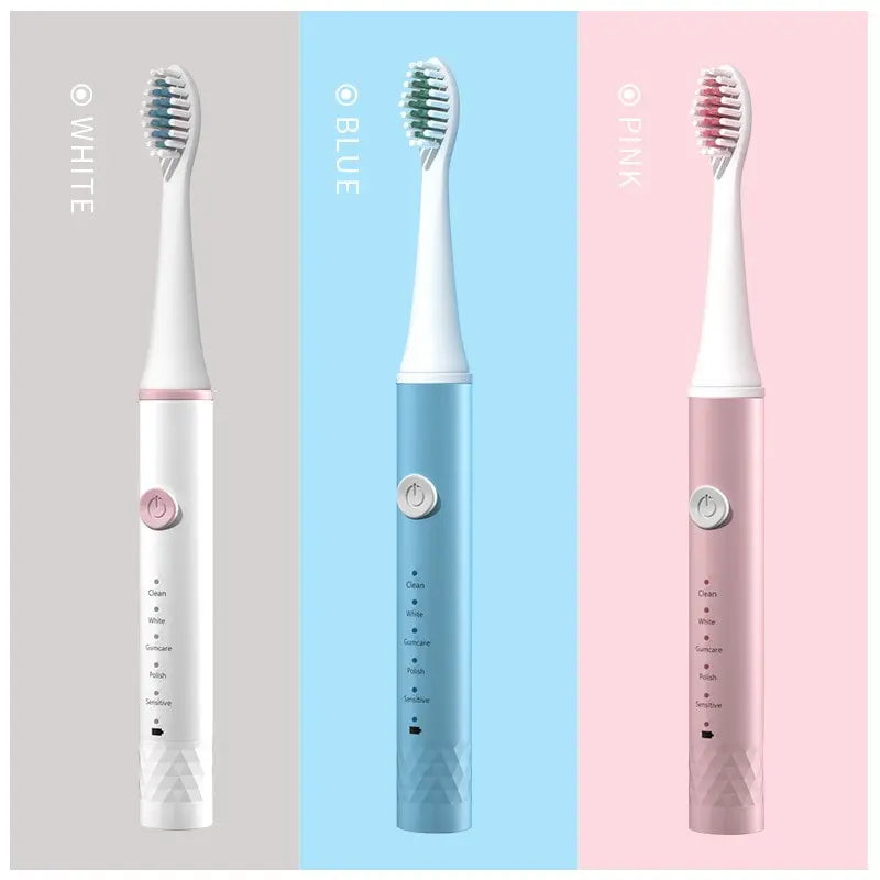 Jianpai Adult Blue Pink Sonic Electric Toothbrush Adult 5-gear Mode USB Charging IPX7 Waterproof Sonic Electric Toothbrush