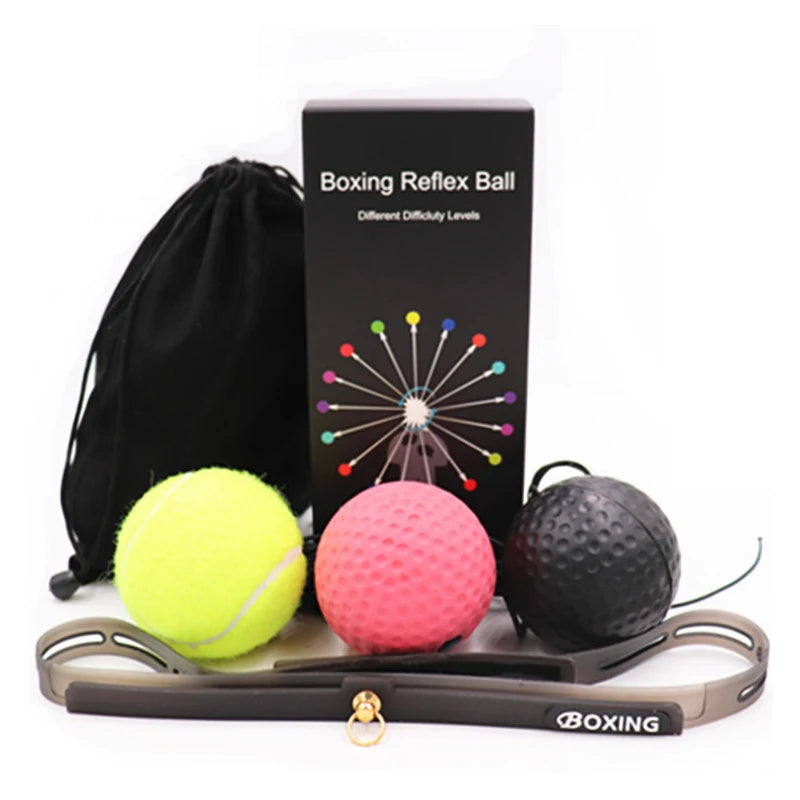3 balls/set Boxing Reaction Balls Sweatproof Headbands Boxing Balls Fitness Stress Relief Balls Boxing Training Equipment