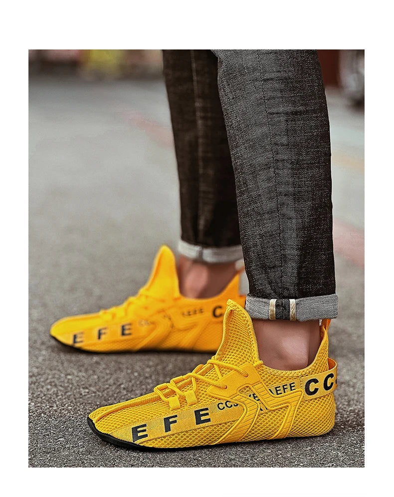 YRZL Loafers Shoes Men Casual Mesh Breathable Non Slip Outdoor Comfortable Indoor Gym Shoes Big Size Shoes for Men