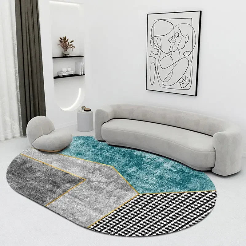 Creative Oval Carpet Living Room Decoration Carpets High Quality Rugs for Bedroom Home Decor Mat Lounge Rug Non-slip Porch Mats