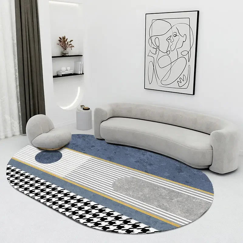 Creative Oval Carpet Living Room Decoration Carpets High Quality Rugs for Bedroom Home Decor Mat Lounge Rug Non-slip Porch Mats