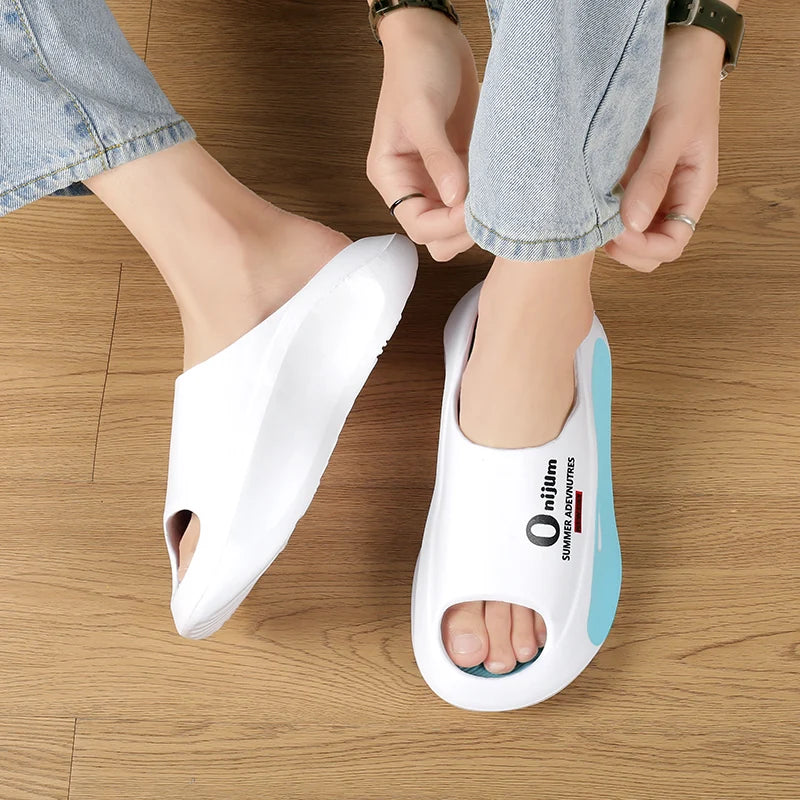 Fashion Men Slippers Outdoor Indoor Sandals Beach Soft Sole Comfortable Slides Men's Casual Shoes Women Couple Home Slippers