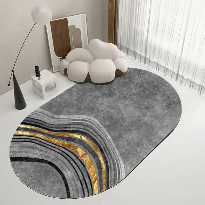 Creative Oval Carpet Living Room Decoration Carpets High Quality Rugs for Bedroom Home Decor Mat Lounge Rug Non-slip Porch Mats