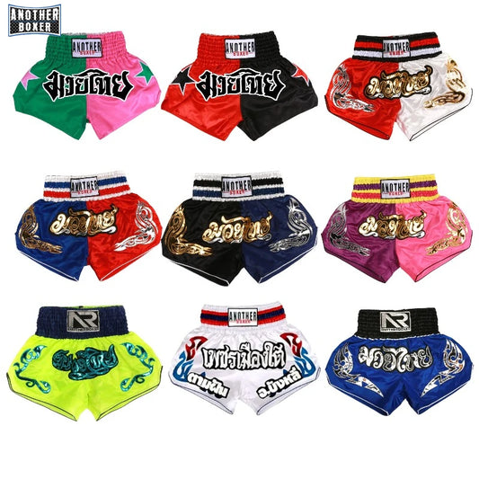 Men's Boxing Shorts Kickboxing Short Muay Thai Women Child Martial Arts Training Team Clothes Gym Grappling BJJ Cage Fight Pants