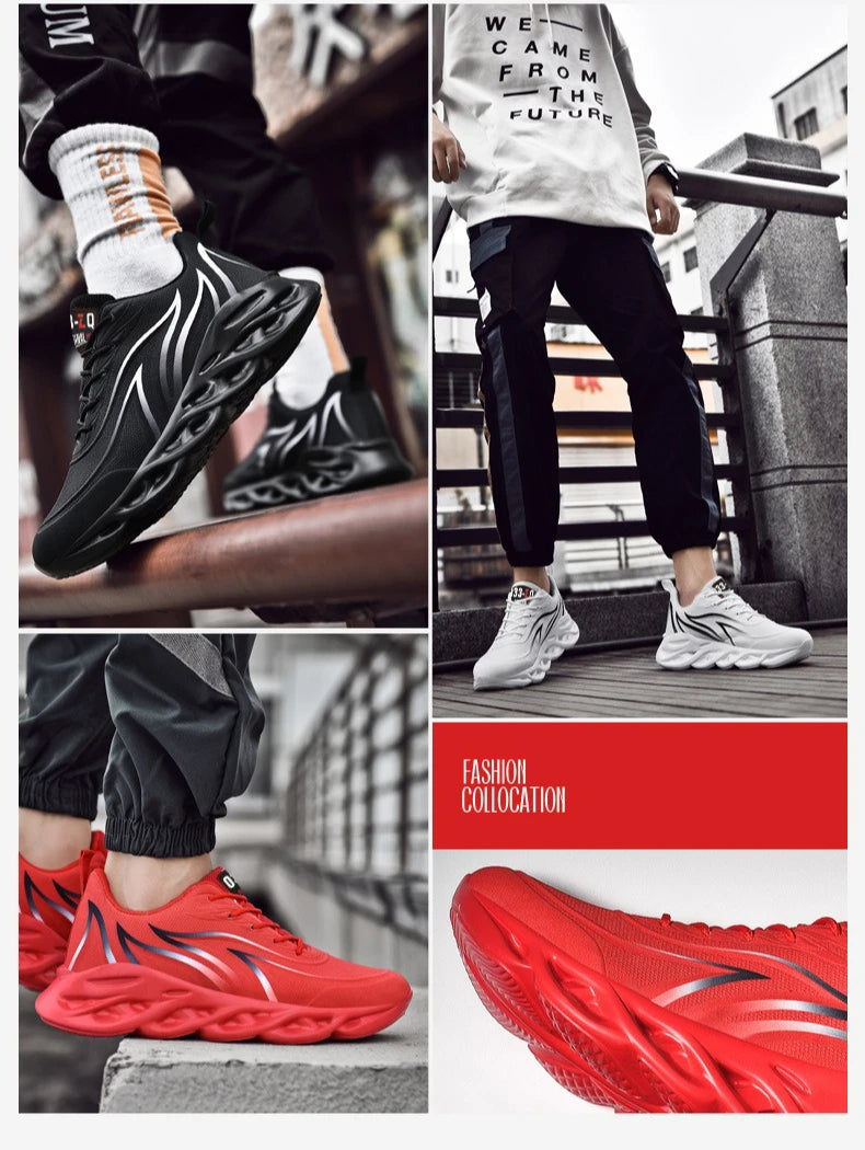 Trend Men's Sneakers Fashion Men's Running Shoes Tennis Basketball Sports Shoes Outdoor Walking Breathable Lace-up Jogging Shoes