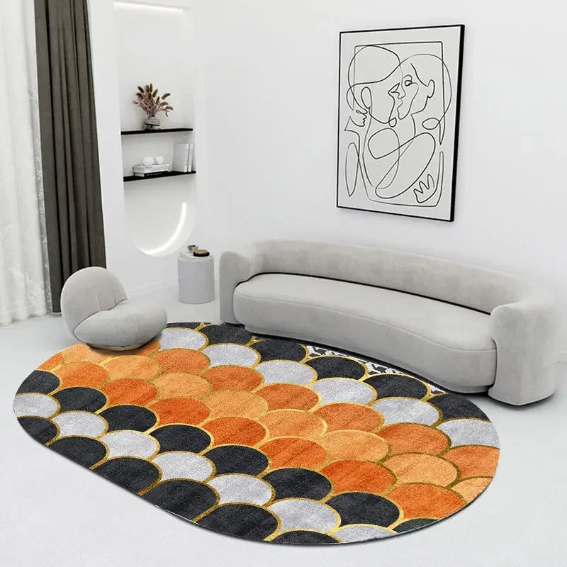 Creative Oval Carpet Living Room Decoration Carpets High Quality Rugs for Bedroom Home Decor Mat Lounge Rug Non-slip Porch Mats