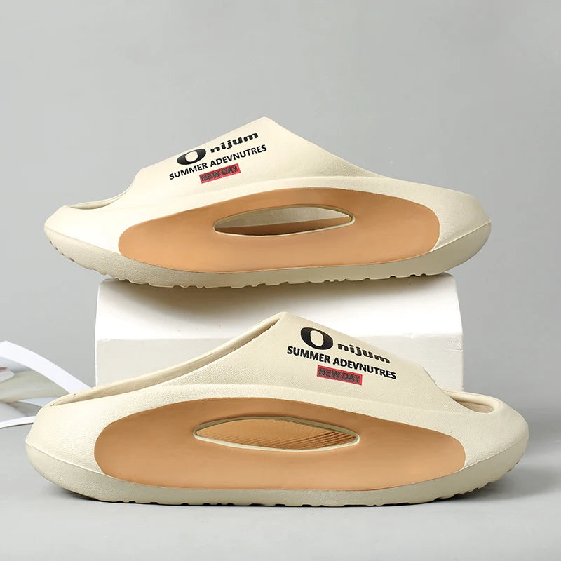 Fashion Men Slippers Outdoor Indoor Sandals Beach Soft Sole Comfortable Slides Men's Casual Shoes Women Couple Home Slippers