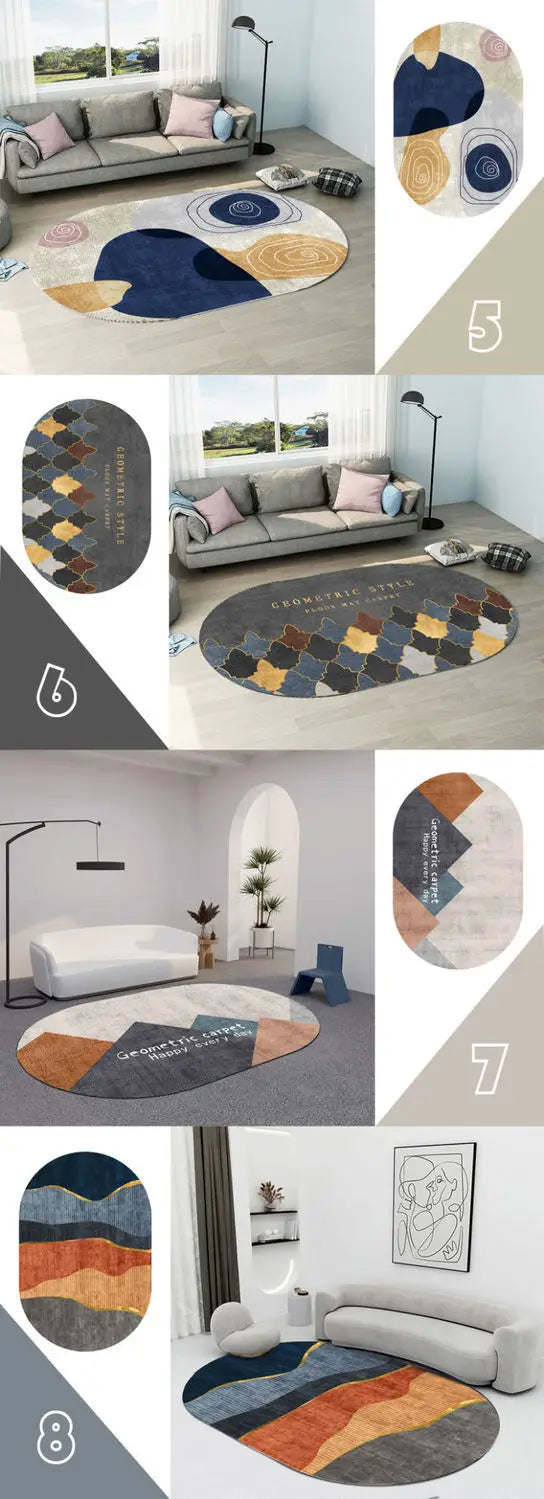 Creative Oval Carpet Living Room Decoration Carpets High Quality Rugs for Bedroom Home Decor Mat Lounge Rug Non-slip Porch Mats