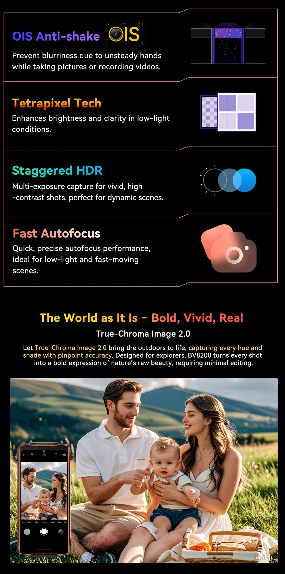 【World premiere】Blackview BV8200 Rugged Phone 6.5" 2.4K 120Hz Display Helio G100 NFC 12GB 256GB Android 14 45W Charger CellPhone