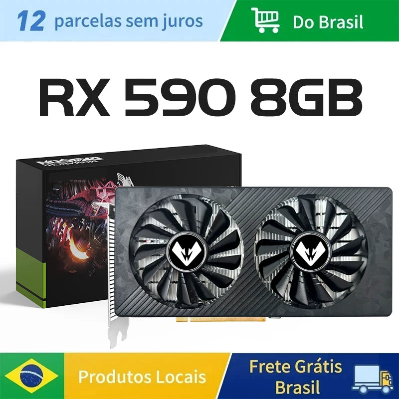 MAXSUN NEW AMD RX 590 GME 8GB Placa De Video Gaming Graphics Card GDDR5 256Bit PCI Express 3.0 ×16 8Pin Radeon GPU rx590 Series