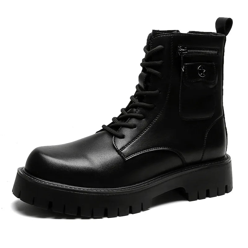 2025 Trend Men Boots Sneakers Outdoor Fashion High Top Wholesale Punk Shoes for Men Casual Leather Street Style Ankle Boots Men