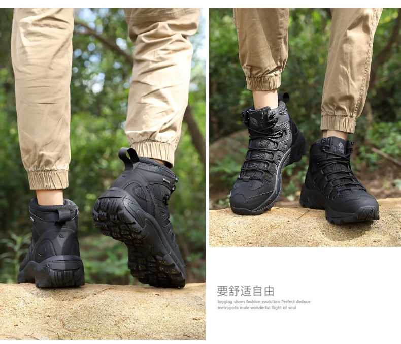 New Men Tactical Boot Breathable Safety Anti-Slip Hunting Boot Motorcycle Male Army Boots Desert Climbing Hiking Shoes Size Plus