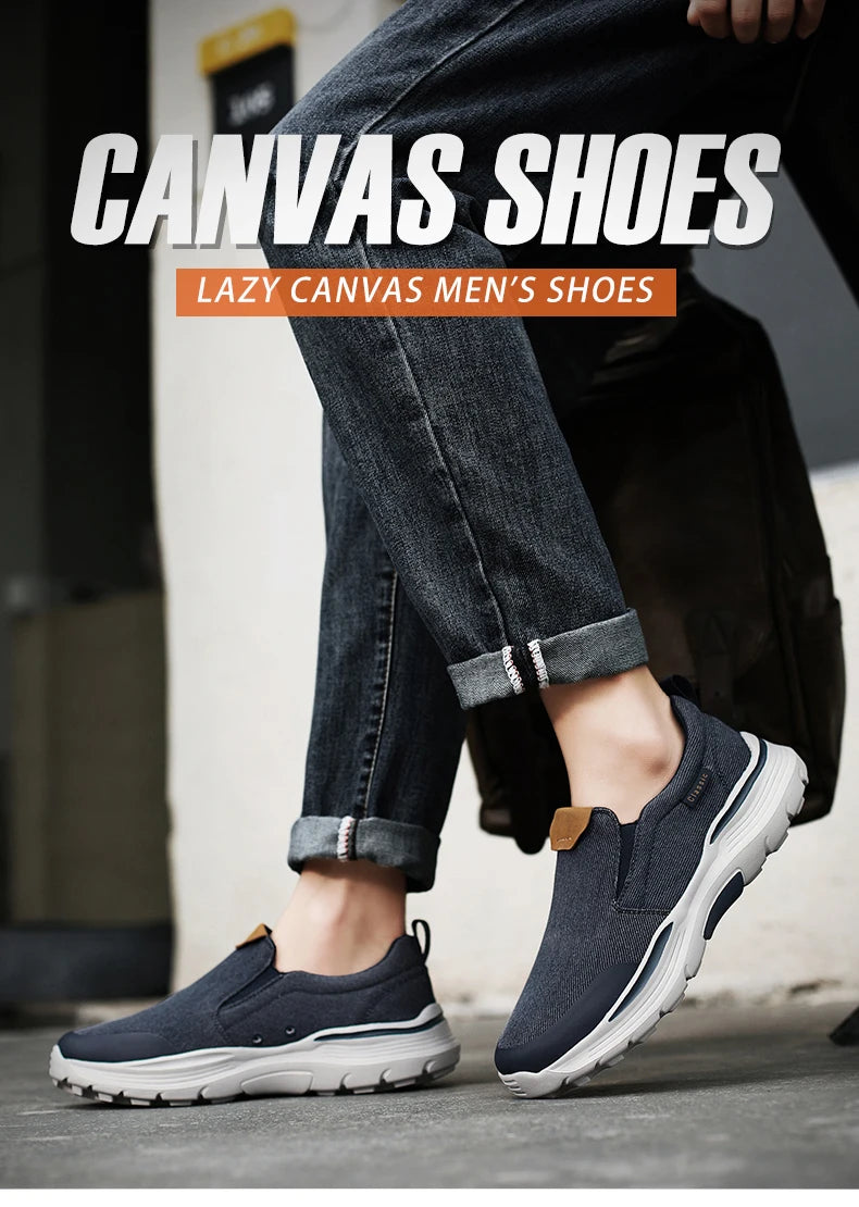 Men's Casual Shoes Fashion Canvas Shoes Breathable Men's Walking Flat Sneakers Outdoor Lightweight Men's Shoes Vulcanize Shoes