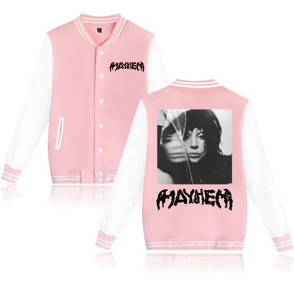 Lady Gaga Mayhem New Album Hoodie Baseball Uniform Jacket Women Men Baseball Jacket Hoodie Harajuku
