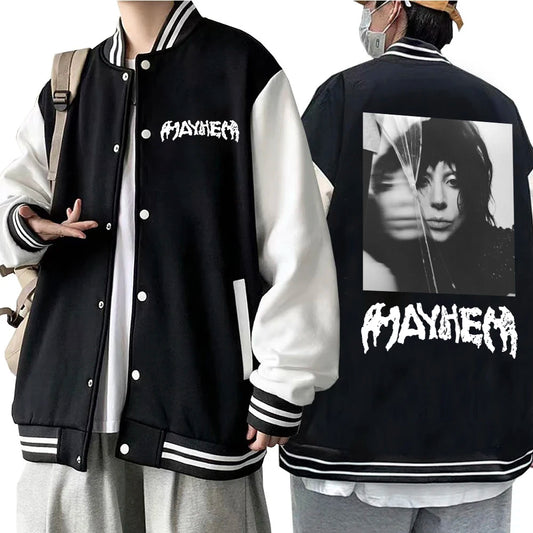 Lady Gaga Mayhem New Album Hoodie Baseball Uniform Jacket Women Men Baseball Jacket Hoodie Harajuku