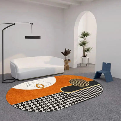 Creative Oval Carpet Living Room Decoration Carpets High Quality Rugs for Bedroom Home Decor Mat Lounge Rug Non-slip Porch Mats