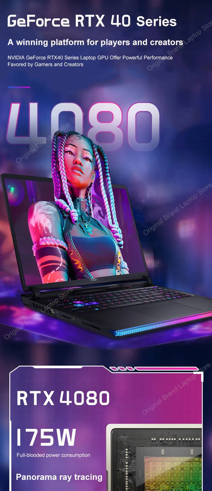 2024 MSI Raider GE68 HX Gaming Laptop 16 Inch 4K UHD 120Hz Mini LED Screen Notebook i9-14900HX 32GB 2TB RTX4080 Netbook Computer