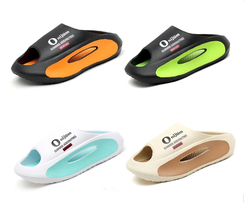 Fashion Men Slippers Outdoor Indoor Sandals Beach Soft Sole Comfortable Slides Men's Casual Shoes Women Couple Home Slippers