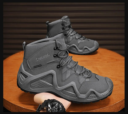 Men's Brand Outdoor Lace-up Boots Autumn Winter Man Fashion Solid Shoes for Men Waterproof Wear-resistant Boots Male Hike Shoes