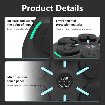 Wall Mounted Music Boxing Machine,Smart Bluetooth Boxing Machine with Boxing Gloves Workout Punching Equipment for Adults Kids