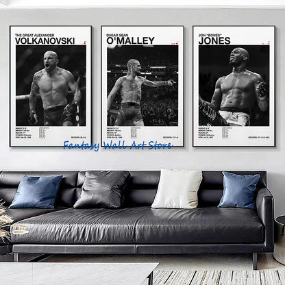 World Famous Boxing Players The Best Boxing Athlete Minimalist Black and White Poster Canvas Painting Wall Pictures Home Decor