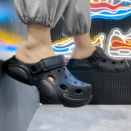 Summer Men's Thick-Soled Non-Slip Breathable Toe-Cap Sandals Casual Beach Slippers