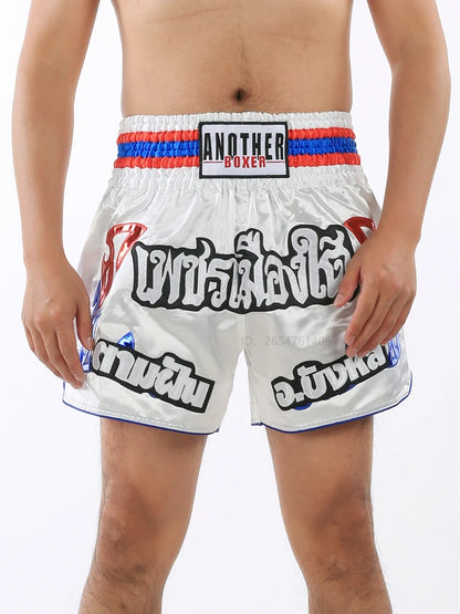 Men's Boxing Shorts Kickboxing Short Muay Thai Women Child Martial Arts Training Team Clothes Gym Grappling BJJ Cage Fight Pants