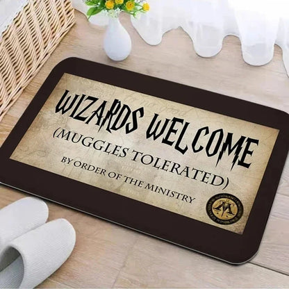 Welcome Door Mat Bathroom Area Non-Slip Absorbent Carpet Wizard Muggle Hallway Decor Carpet Home Decor Entrance Door Mat