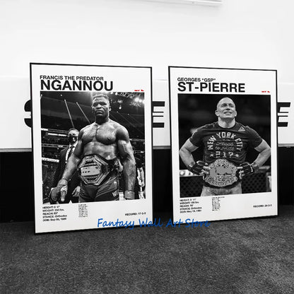 World Famous Boxing Players The Best Boxing Athlete Minimalist Black and White Poster Canvas Painting Wall Pictures Home Decor