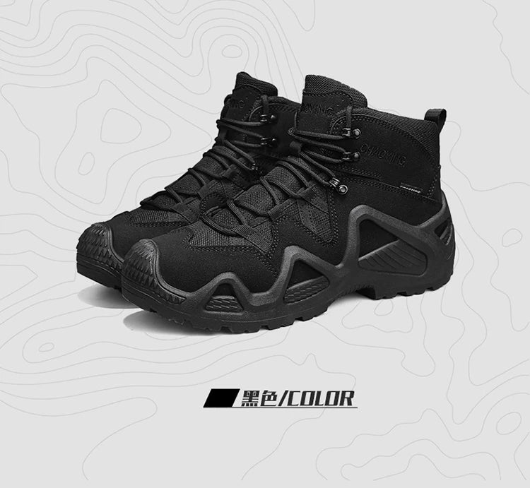 Men's Brand Outdoor Lace-up Boots Autumn Winter Man Fashion Solid Shoes for Men Waterproof Wear-resistant Boots Male Hike Shoes