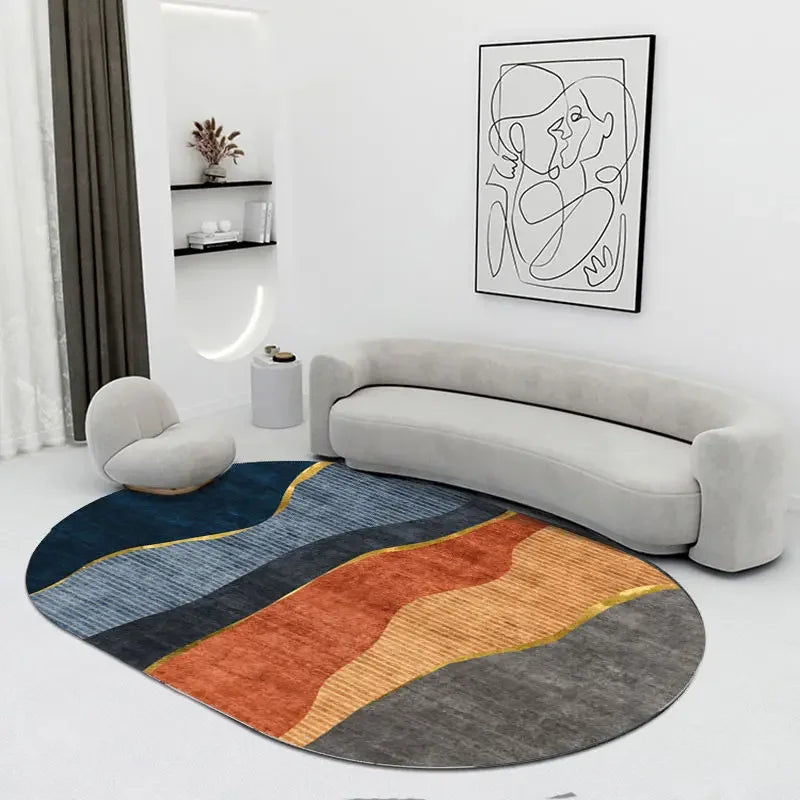 Creative Oval Carpet Living Room Decoration Carpets High Quality Rugs for Bedroom Home Decor Mat Lounge Rug Non-slip Porch Mats