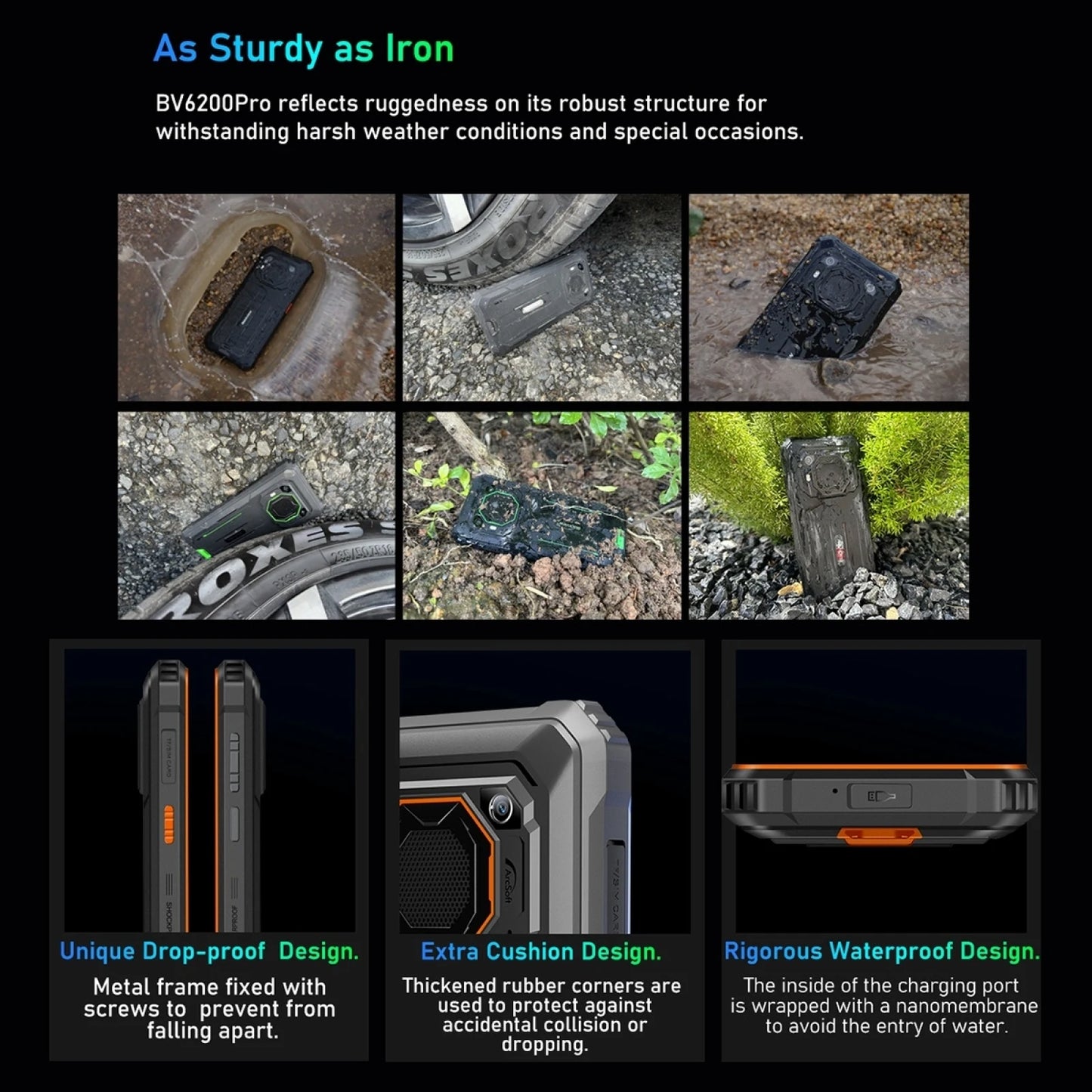 Blackview BV6200 Pro Rugged Phone 4GB / 6GB+128GB IP69 Waterproof Helio P35 13000mAh With 18W Fast Charg NFC 4G Smartphone